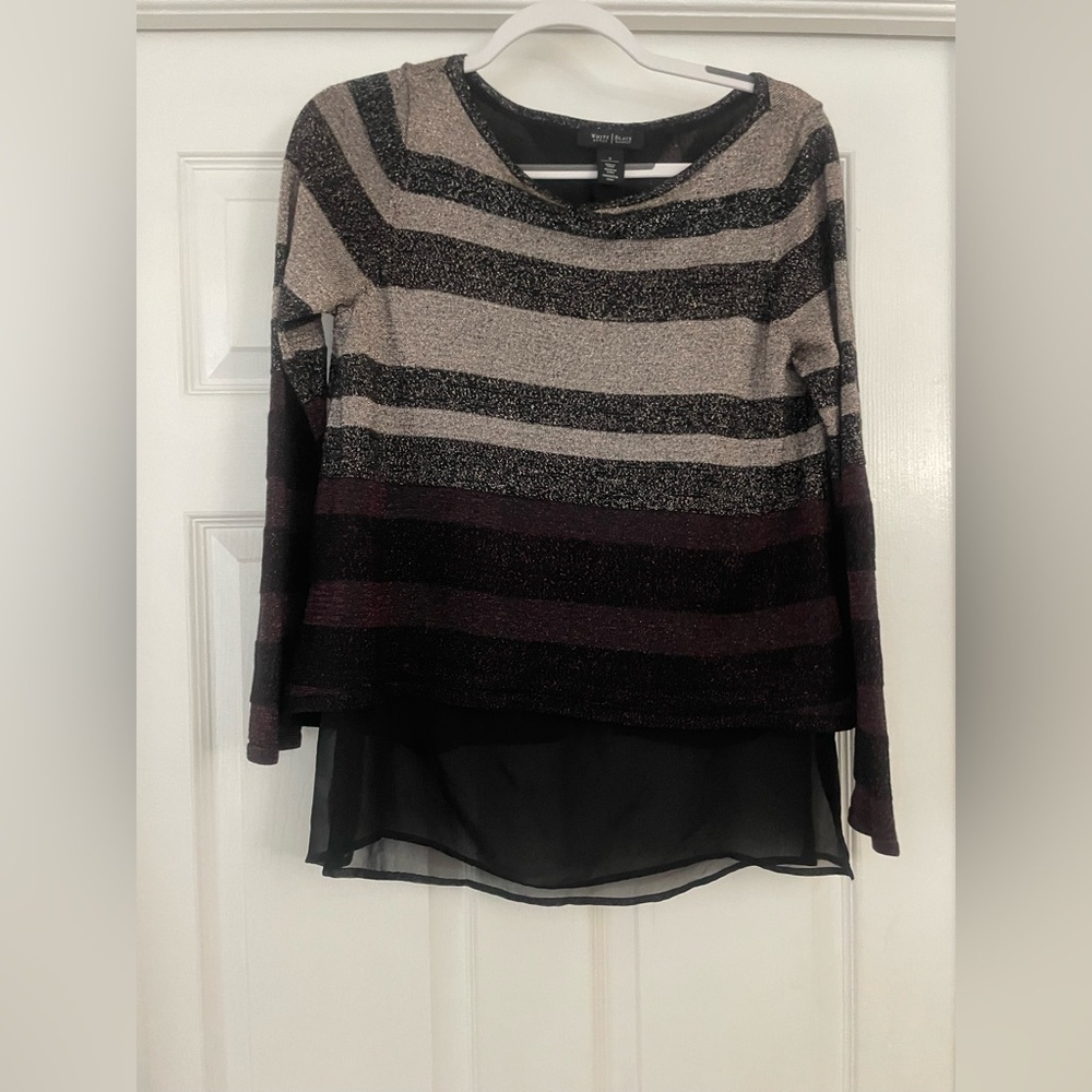 White House Black Market Metallic sweater top small